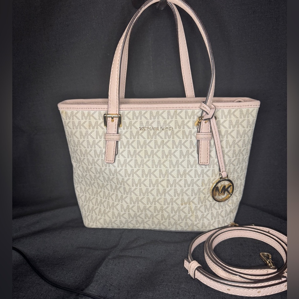 Michael Kors Pink and Cream Tote Bag